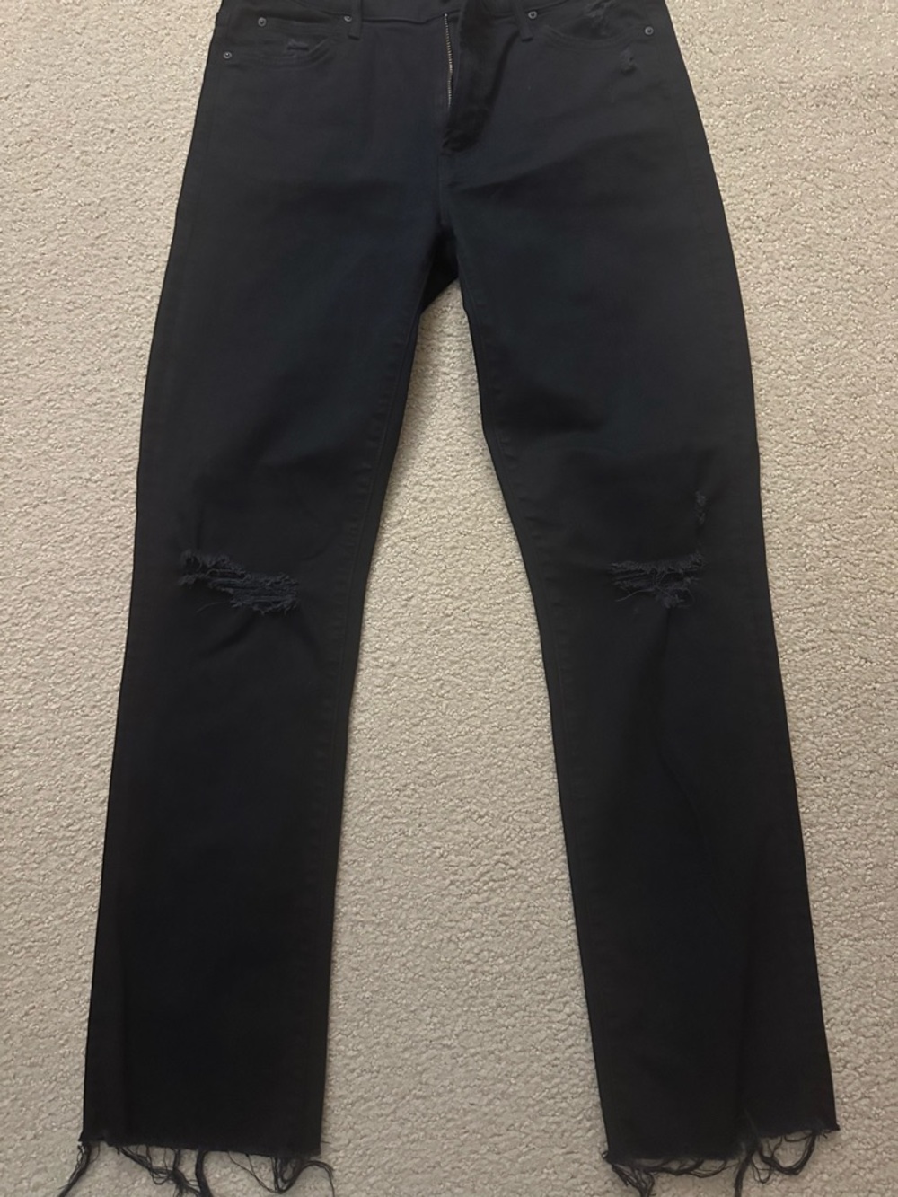 NWOT MOTHER JEANS Ankle Fray BLACK SIZE 29